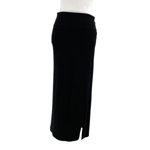Aritzia Black Midi Pencil Skirt with Slit Stretchy Medium - Picture 1 of 7